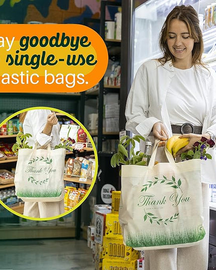 Simply Cool Reusable Grocery Bags Eco-Friendly - Reusable Shopping Bags, Heavy Duty Grocery Bags, Foldable, Tote Bags Bulk
