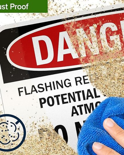 Danger Flashing Red Light Indicates Potential Hazardous Atmosphere Do Not Enter Sign, 12x18 Inches, 3M EGP Reflective .063 Aluminum, Fade Resistant, Made in USA by My Sign Center