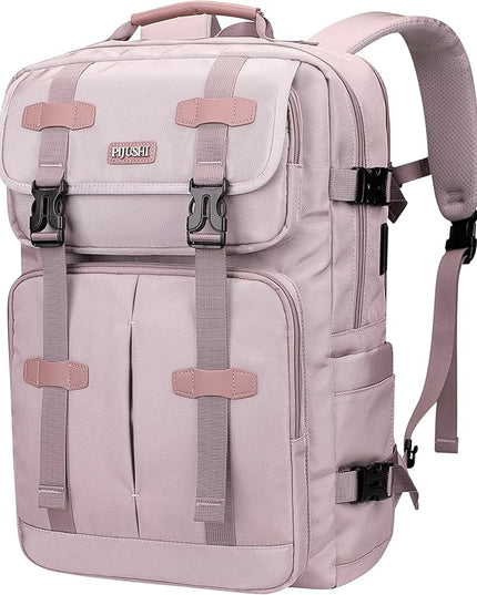 PIJUSHI Carry on Travel Backpack for Women Convertible Duffle Bag Flight Approved Luggage Backpack Fit 16 Inch Laptop(PE053 Ashen Purple)