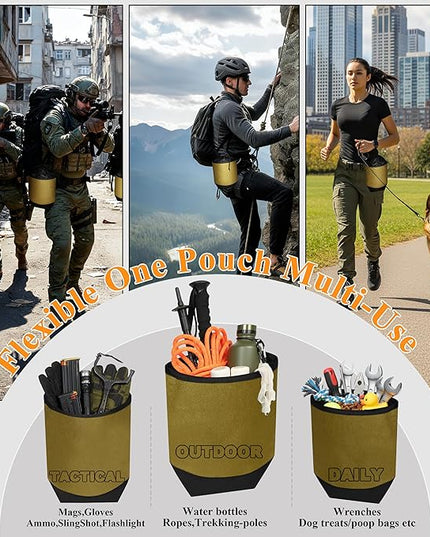 Dump Pouch,Rigid Mag Dump Pouches,Versatile Nylon Molle Pouches with 4PCS Malice Clips, Use for Magazine/Ammo Storage,Hunting, Hiking