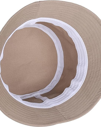 Umeepar Unisex Cotton Packable Bucket Hat Sun Hat Plain Colors for Men Women