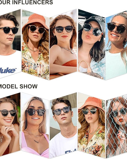 SOJOS Retro Round Polarized Sunglasses for Women Men Classic Vintage Sunnies SJ2069