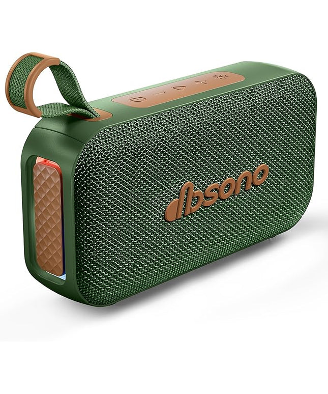 Bluetooth Speaker Stereo 20W Loud Sound: 30H Playtime, IPX5 Water Resistant, Portable Wireless Speakers, Powerful Bass, Lightshow, Birthday Gifts for Men/Adults/Teens, Beach Vacation Essentials, Green