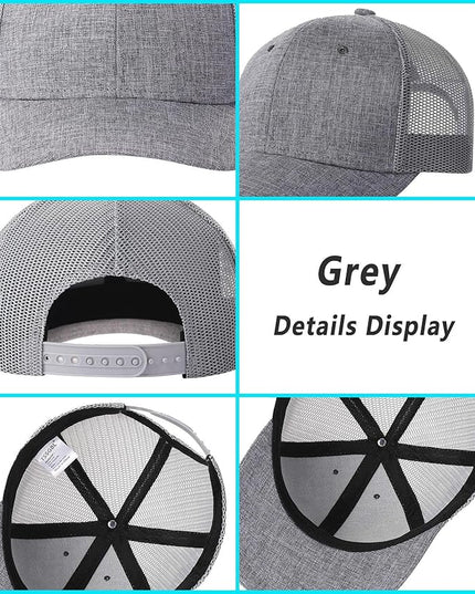 TSSGBL 2 Pack Snapback Trucker Baseball Hats Mesh Back Adjustable Blank Ball Caps for Men Women