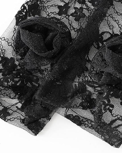 BABEYOND Lace Gloves Women - Floral Opera Gloves Stretchy Elegant Tea Party Accessories for Wedding Prom Evening Party