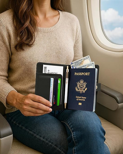 Beautiful Passport Holder for Travel – Cute Cover with Pen Holder to Keep Your Travel Documents Organized & Safe – Quality Passport Wallet for Women & Men and Great for Gifting