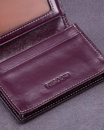 Leather Business Card Case Holder for Men & Women, Italian Calfskin