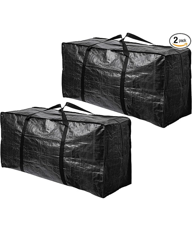 BAG-THAT! 68.5 GAL 2 Pack XXL Jumbo Extra Large Heavy Duty Stronger Handles Storage Bags Moving Totes Zippered Reusable Wrap Around Handle Storage Totes