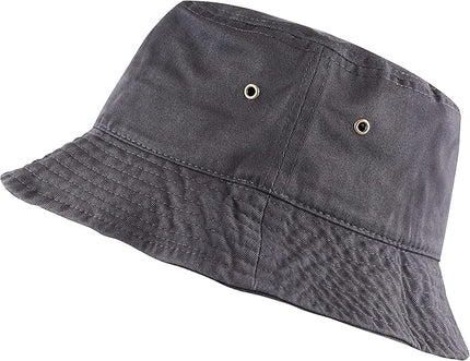 The Hat Depot Bucket Hat - Unisex 100% Cotton & Denim UPF 50 Packable Summer Travel Beach Sun Hat