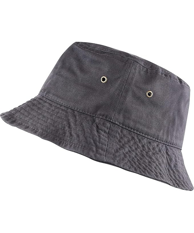 The Hat Depot Bucket Hat - Unisex 100% Cotton & Denim UPF 50 Packable Summer Travel Beach Sun Hat