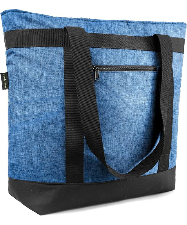 BeeGreen Cooler Bag Soft Leakproof Insulated Tote with Zipper for Beach Travel Grocery