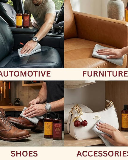 Leather Honey Leather Cleaner: Non-Toxic Leather Care Made in the USA Since 1968. Deep Cleans Leather, Faux & Vinyl - Couches, Car Seats, Purses, Tack, Shoes & Bags. Safe Any Colors & White Leather