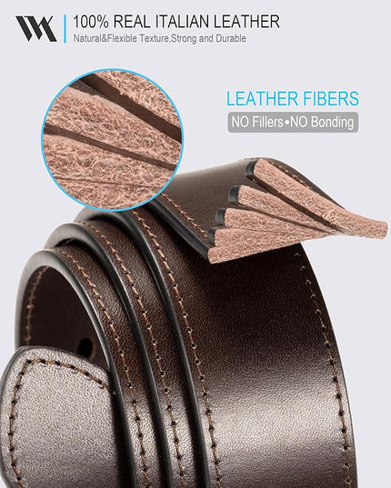 WOLFANT Men's 35mm Dress Casual Belt,100% Italian Full Grain Real Solid Leather