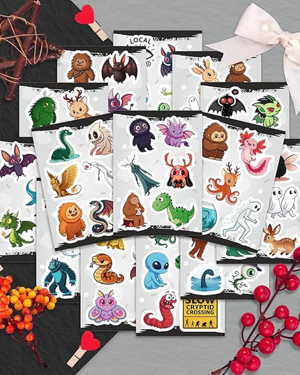 100Pcs Cryptid Stickers Waterproof, Decals - Cryptids Gifts, Party Supplies - Gift for Women & Men
