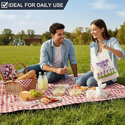 YoYoRain 800 Pack Purple T-Shirt Bags, 11"x6"x21" Plastic Carry Bags with Handles for Retail & Grocery Use