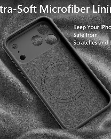 FireNova Magnetic for iPhone 17 Pro Case, Compatible with MagSafe, [Integrated Silicone Camera Control Button] [Camera Protection] Anti-Scratch Microfiber Lining Phone Case, 6.3", Space Gray