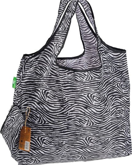 ECO CHIC Foldable Reusable Large Grocery Bags - Foldable Grocery Bags - Lightweight, Recycled & Reusable Shopping Bag - Waterproof, Packable Tote Fitting in Fine Grocery Bag Carrier
