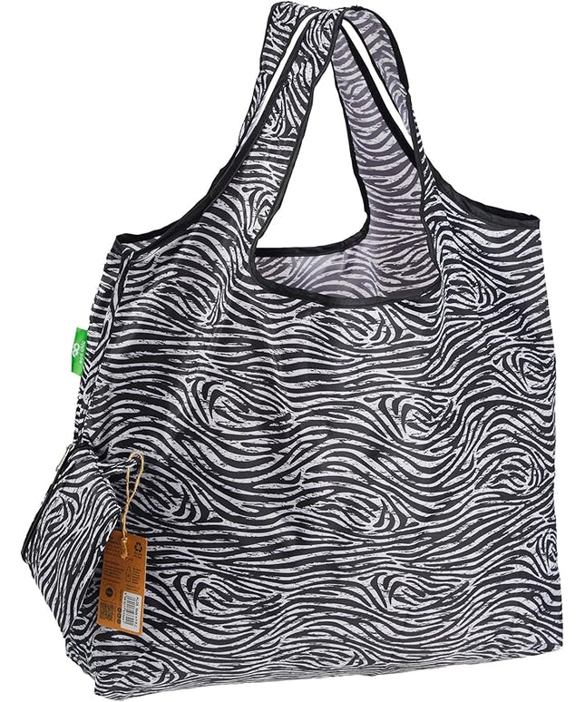 ECO CHIC Foldable Reusable Large Grocery Bags - Foldable Grocery Bags - Lightweight, Recycled & Reusable Shopping Bag - Waterproof, Packable Tote Fitting in Fine Grocery Bag Carrier