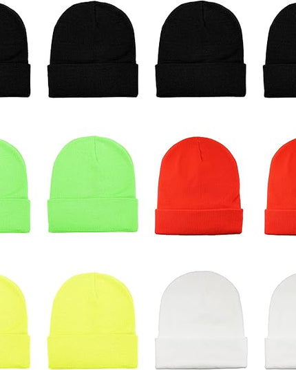 Gelante Unisex Beanie Cap Knitted Warm Solid Color and Multi-Color Multi-Packs