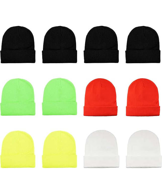 Gelante Unisex Beanie Cap Knitted Warm Solid Color and Multi-Color Multi-Packs