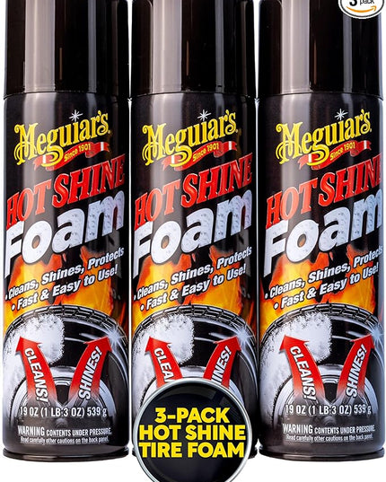 Meguiar's Hot Shine Tire Foam, 19 Oz, 3 Can/Pack, 4 Pack/Case