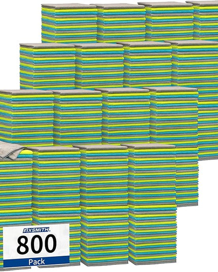FIXSMITH Shop Towels-800 Pack, Multi-Functional Shop Rags, 12 x 16 in Microfiber Cleaning Cloth, Highly Absorbent Cleaning Rags, Cleaning Towels for Car Kitchen Home Office