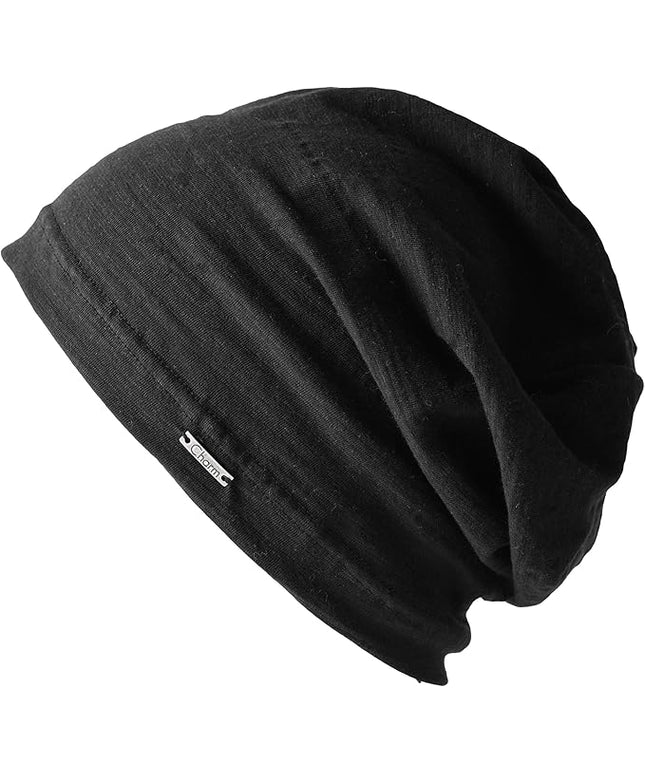 CHARM Cotton Summer Beanie for Men & Women - Slouchy Lightweight Chemo Headwear for Women, Hipster Fashion Slouchy Hat