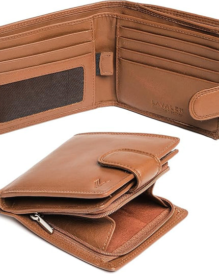 Lavalen Soft Leather Wallet for Men - Mens Wallet Bifold with Zipper Coin Pocket - Holds Bills, Credit Cards, Coins - Carteras para Hombres Piel - Billeteras de Hombres Cuero Original - RFID Blocking.