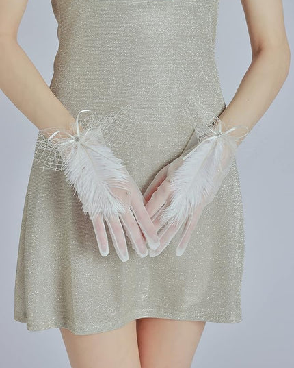 Sahabowi Satin Gloves Formal Bridal Banquet Party Wedding Opera Solid Colorful Mitten For Women