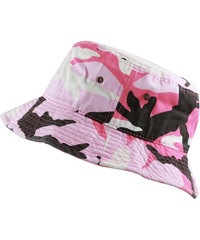 The Hat Depot Bucket Hat - Unisex 100% Cotton & Denim UPF 50 Packable Summer Travel Beach Sun Hat