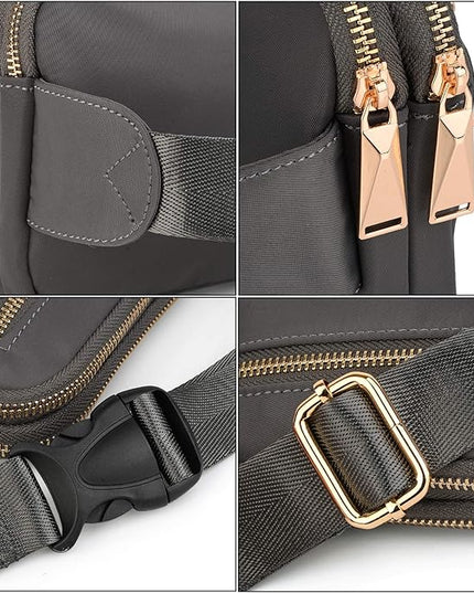 UTO Fanny Pack for Women Crossbody Trendy Fashion Belt Purse Chest Waist Hip Bumbag for Outdoor Shopping Travel Hiking