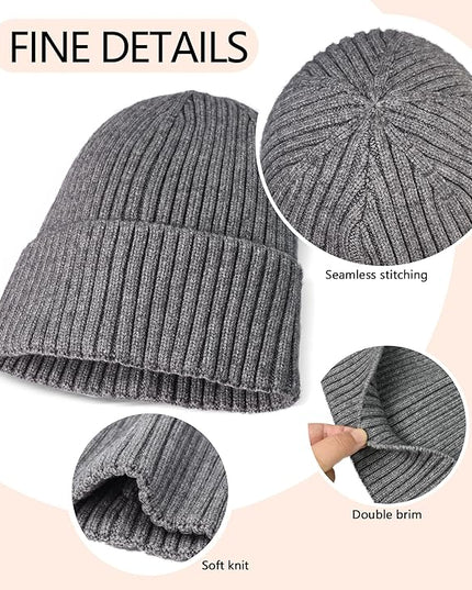 HiRui Knit Beanie for Men Women Kids, Winter Hats Warm Classic Daily Skull Caps