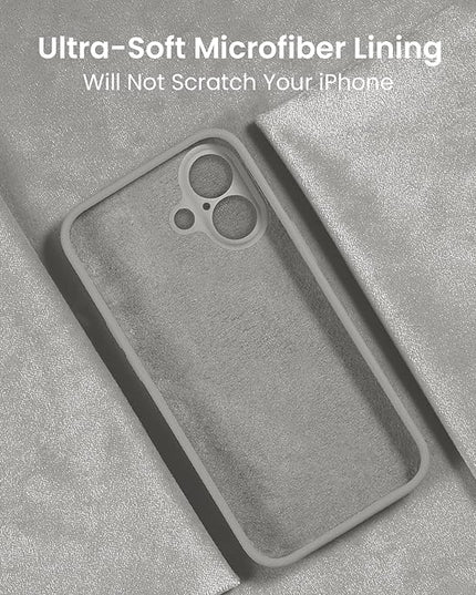 FireNova Designed for iPhone 16 Plus Case, Silicone Upgraded [Camera Protection] Case with [2 Screen Protectors], Soft Anti-Scratch Microfiber Lining Inside, 6.7 inch, Natural Titanium