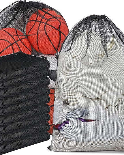 Berlune 30 Pack Large Mesh Laundry Bags, 24 x 36 Inch Bulk Wash Set with Drawstring for Commercial Use, Dorms, Vacation Rentals, Laundromats, Apartments & Facilities(Black)