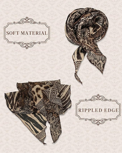 Chiffon Scarf for Women, Removable Flower Neck Scarf Light Soft Fashion Rose Scarves Versatile Headband or Hair Band