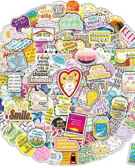 300PCS Motivational Sticker, Inspirational Words Stickers for Teens Adults Students Teacher Employees Vinyl Encouraging Positive Affirmation Stickers for Water Bottles Laptop Decals Scrapbook Journal