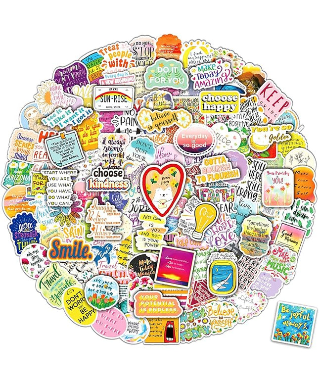 300PCS Motivational Sticker, Inspirational Words Stickers for Teens Adults Students Teacher Employees Vinyl Encouraging Positive Affirmation Stickers for Water Bottles Laptop Decals Scrapbook Journal