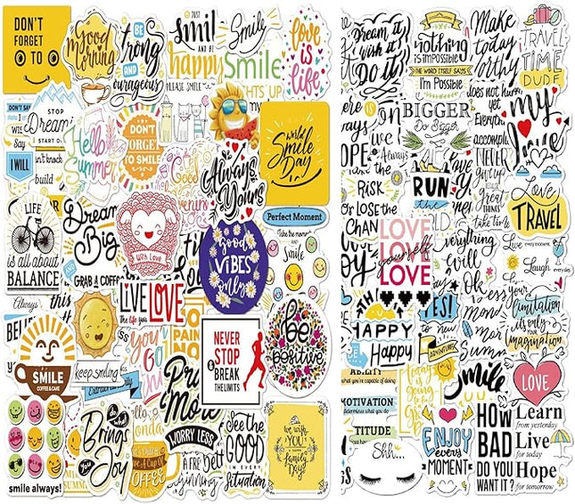 200 PCS Motivational Stickers, Affirmation Positive Quote Stickers, Waterproof Vinyl for Laptop Journal Scrapbook, Teens Adults Kids