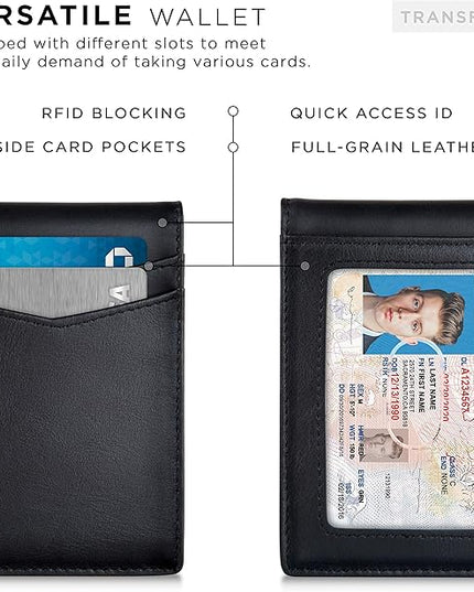 SERMAN BRANDS Money Clip Wallet - Mens Wallets slim Front Pocket RFID Blocking Card Holder Minimalist Mini Bifold