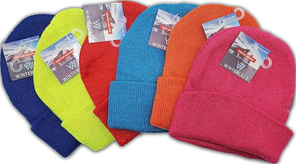 48 Pack Kids Winter Beanies, Warm Cold Weather Hats for Boys Girls Children, School Outdoors, Bulk