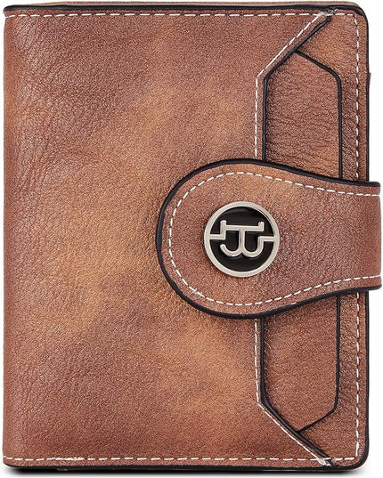 BOSTANTEN Women Leather Wallet RFID Blocking Small Bifold Zipper Pocket Wallet Card Case Purse with ID Window