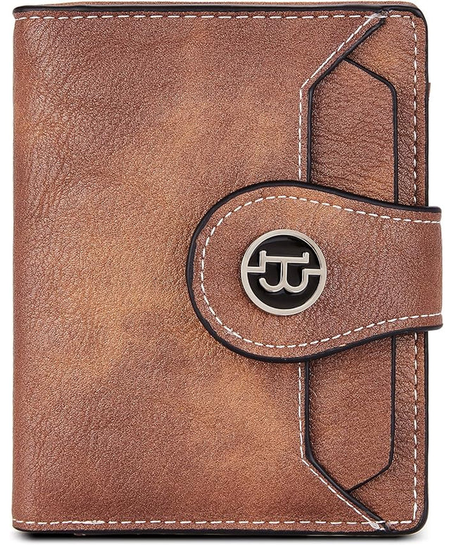 BOSTANTEN Women Leather Wallet RFID Blocking Small Bifold Zipper Pocket Wallet Card Case Purse with ID Window