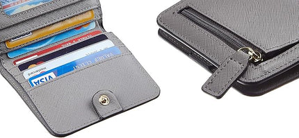 Toughergun Women’s Small Slim Leather Wallet with RFID Protection, Compact Bifold Mini Purse with Clear ID Window