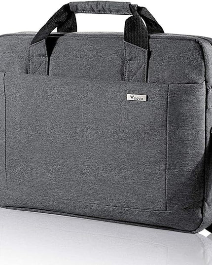 Voova Laptop Bag Case 17 17.3 Inch Computer Sleeve Messenger Bag with Shoulder Strap Expandable Waterproof Large Capacity Business Briefcase for Work Travel Fit 17-18” Laptop, Men Women, Gray