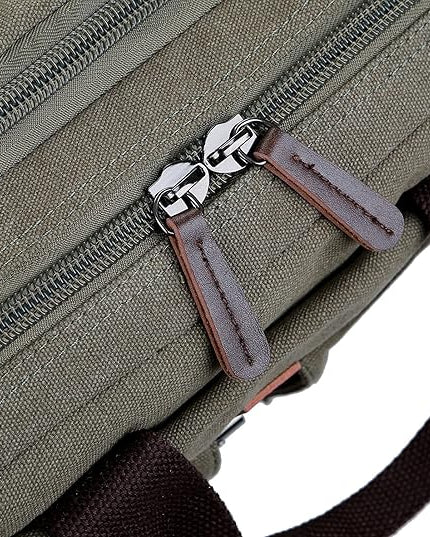 Stylish 17 inch Canvas Laptop Bag Messenger Bag Briefcase Vintage Crossbody Shoulder Bag Military Satchel for Men BC-07 | Stylish, 17 inch, Canvas, Vintage, Military