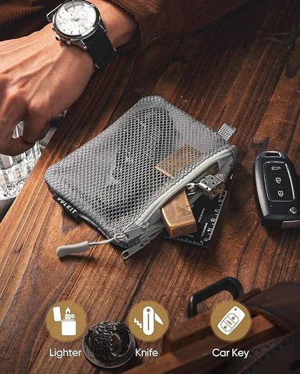 VULKIT Small Zip Wallet 2 Packs Coin Pouch Mini Travel Bag Multifunctional Pouch Change Holder