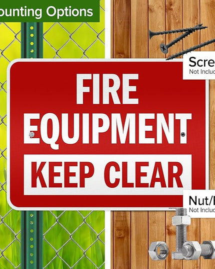 Fire Equipment Keep Clear Sign, 18x24 Inches, 3M EGP Reflective .080 Aluminum, Fade Resistant, Made in USA by My Sign Center