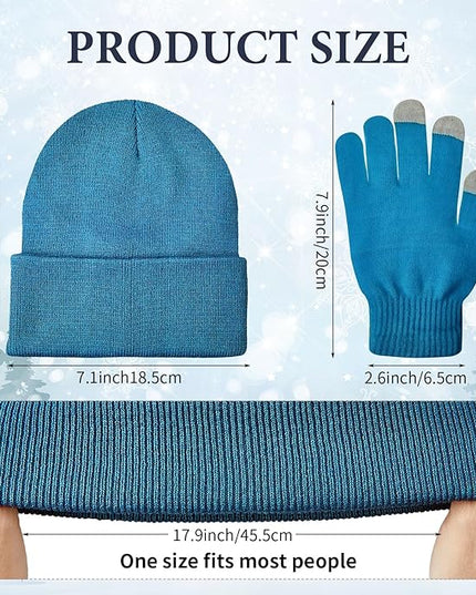 48 Pcs Bulk Winter Knit Beanies Gloves Men Women Warm Beanie Touchscreen Gloves Set Cozy Winter Accessories