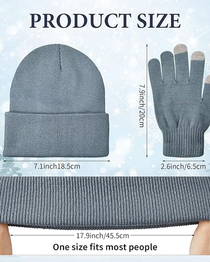48 Pcs Bulk Winter Knit Beanies Gloves Men Women Warm Beanie Touchscreen Gloves Set Cozy Winter Accessories