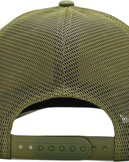 Mesh Snapback Hat (M/L/XL/XXL) - Blank Structured Men's Trucker Hats-Baseball Caps - Adjustable Ball Cap